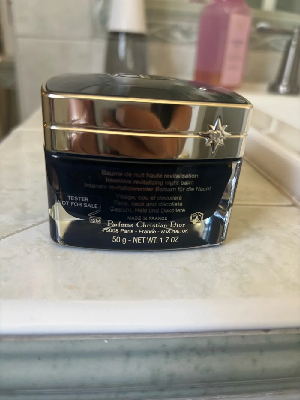 Dior Prestige Night Balm in Deep Navy & Gold Jar